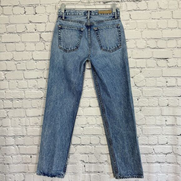 GRLFRND Womens Jeans Size 24 Helena Button Fly Blue Radio Clash Distressed USA - Picture 9 of 16